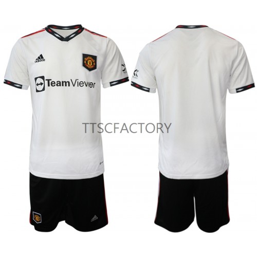 Manchester United Fodboldtrøjer Børn Udebanesæt 2022/23 Kort ærmer Manchester United Fodboldtrøjer Børn Udebanesæt 2022/23 Kort ærmer